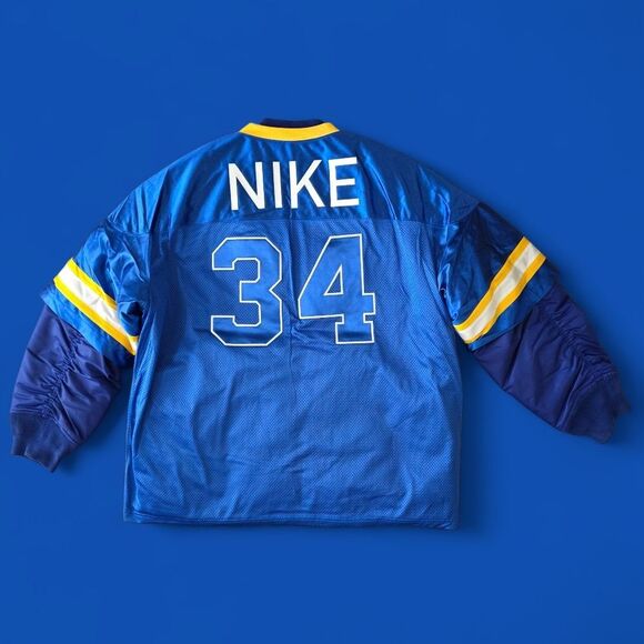 Nike X Ambush Football Bomber Jacket Jersey University Blue Gold LA Rams Men's M - Picture 2 of 12